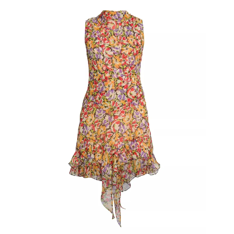 Buttoned sundress-Ultra Floral Ruffled Dress