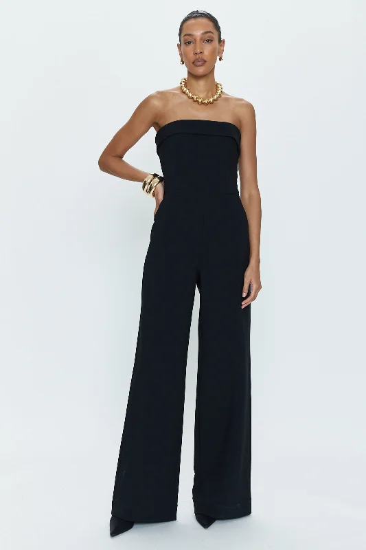 Tiered skater dress-Valentina Jumpsuit - Black