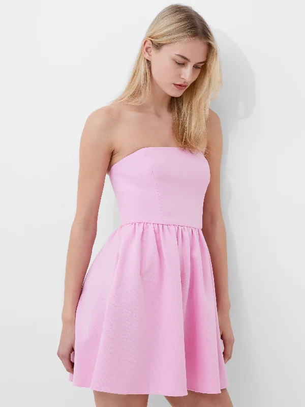 Tiered skater dress-Whisper Strapless Peplum Dress