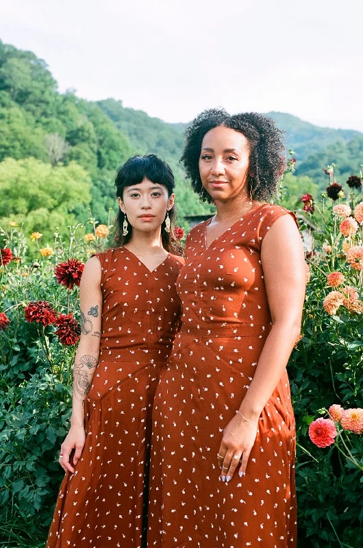 Halter neck skater dress-Xena Dress in Hazel Calico Flower