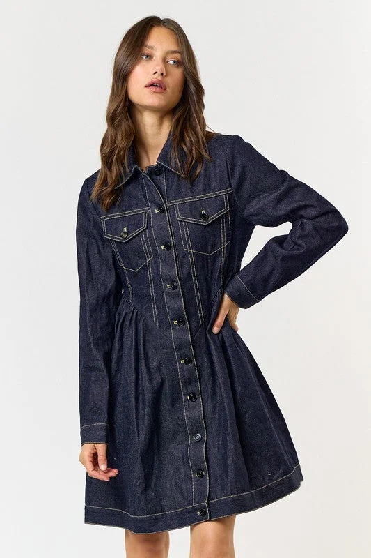 Velvet skater dress-Zoe Denim Dress